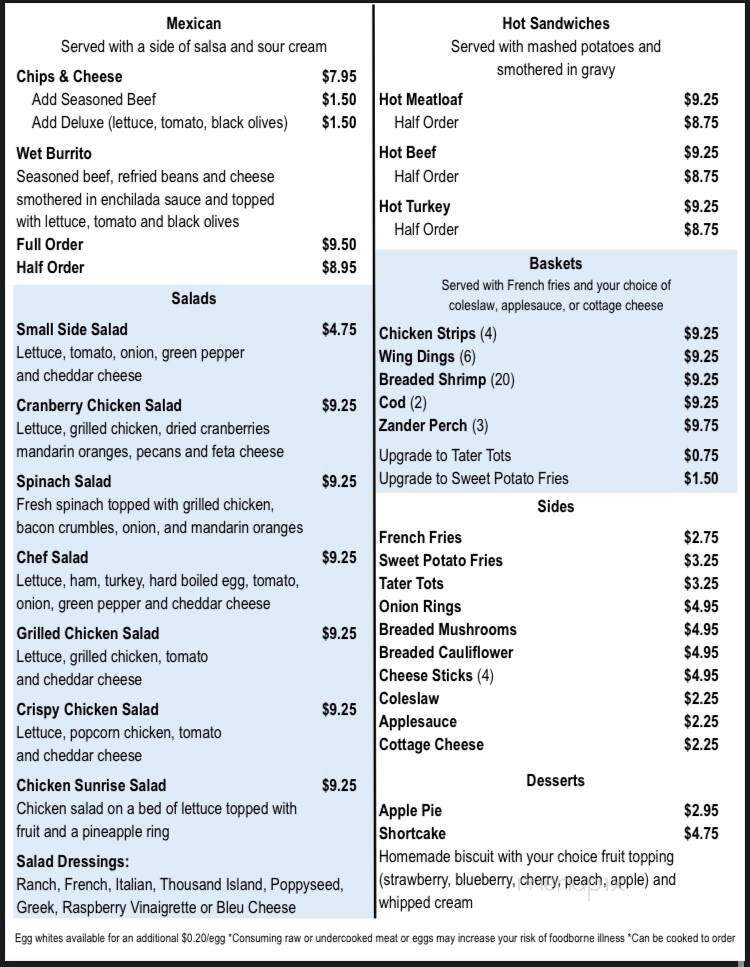 Brenda's Harbor Cafe - Ludington, MI menu_pic