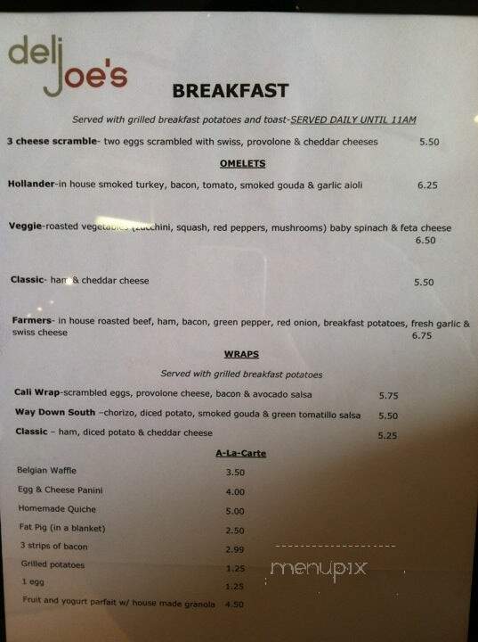 Deli Joe's - Holland, MI menu_pic