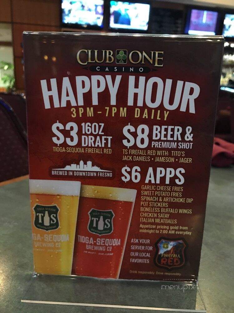 Club One Casino - Fresno, CA menu_pic