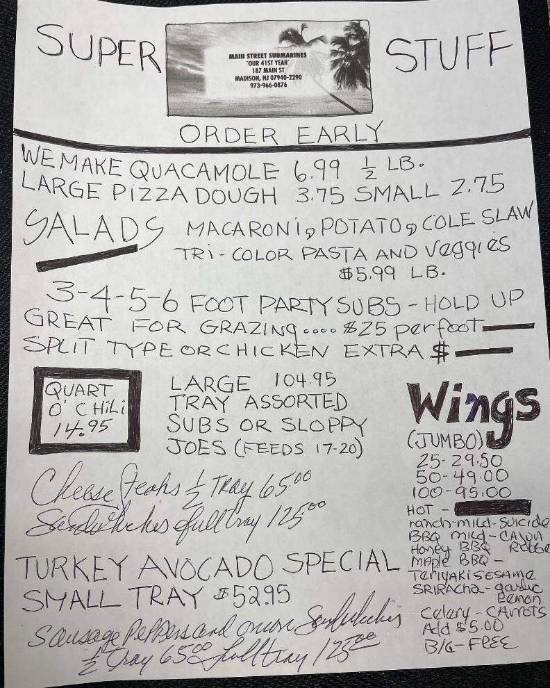 Main Street Submarines - Madison, NJ menu_pic