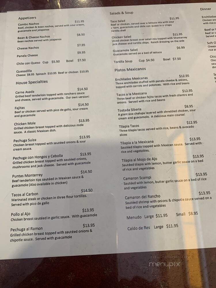 Ernesto's Mexican Restaurant - Garland, TX menu_pic