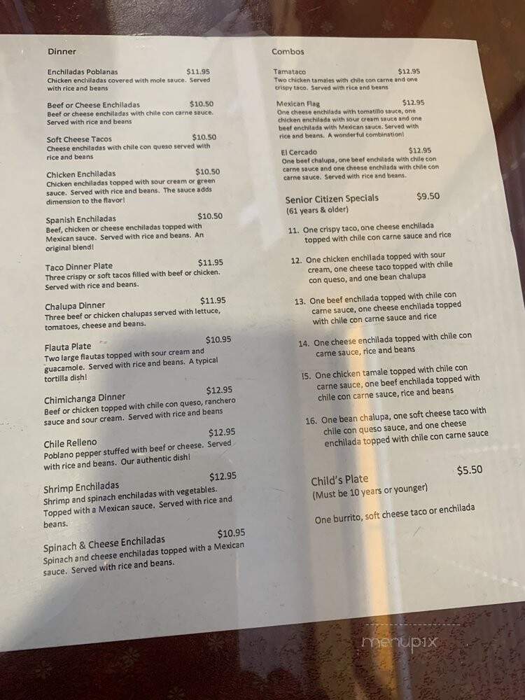 Ernesto's Mexican Restaurant - Garland, TX menu_pic