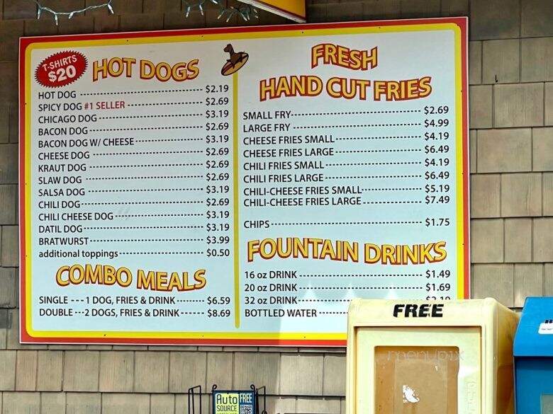Hazel's Hot Dogs - St Augustine, FL menu_pic
