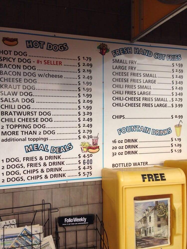 Hazel's Hot Dogs - St Augustine, FL menu_pic