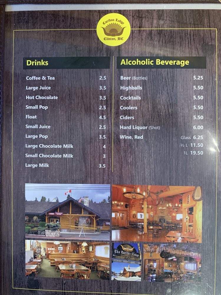 Cariboo Lodge - Clinton, BC menu_pic
