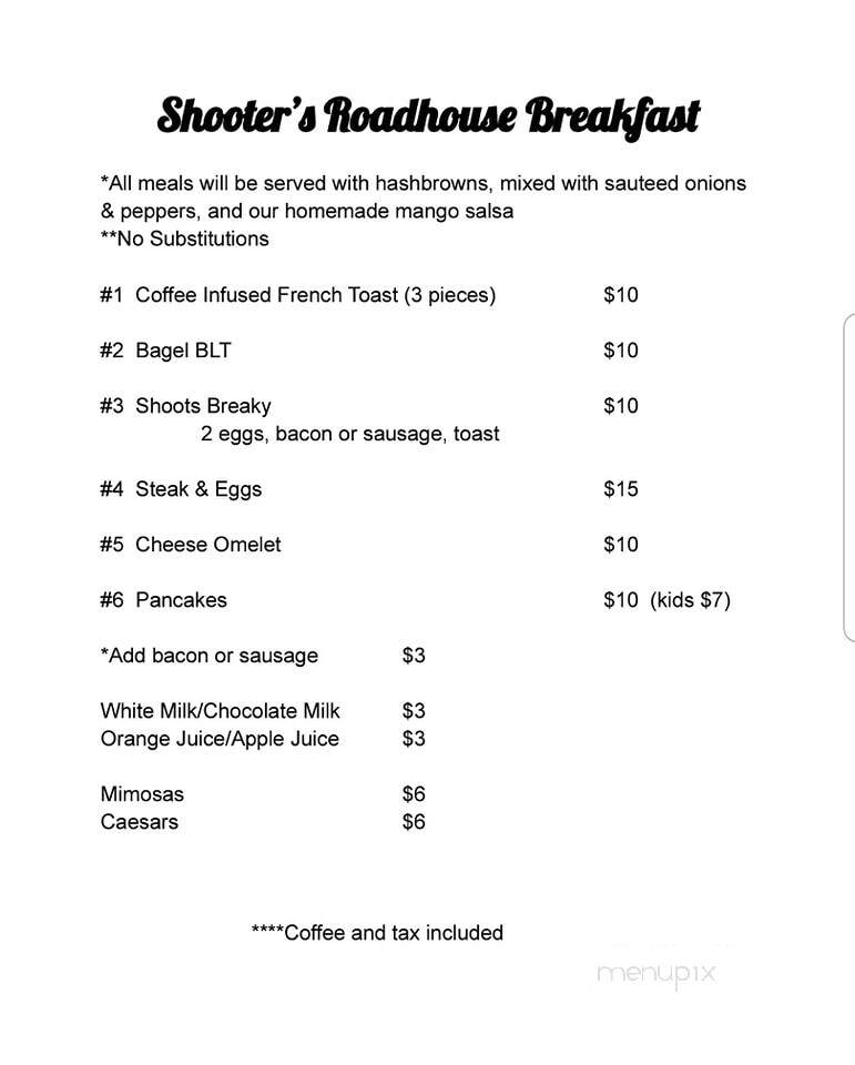 Shooters Roadhouse - Amherstburg, ON menu_pic