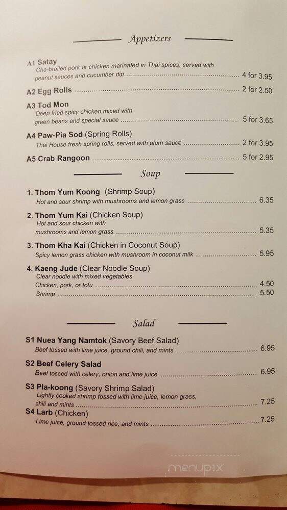 Thai House - Wichita, KS menu_pic