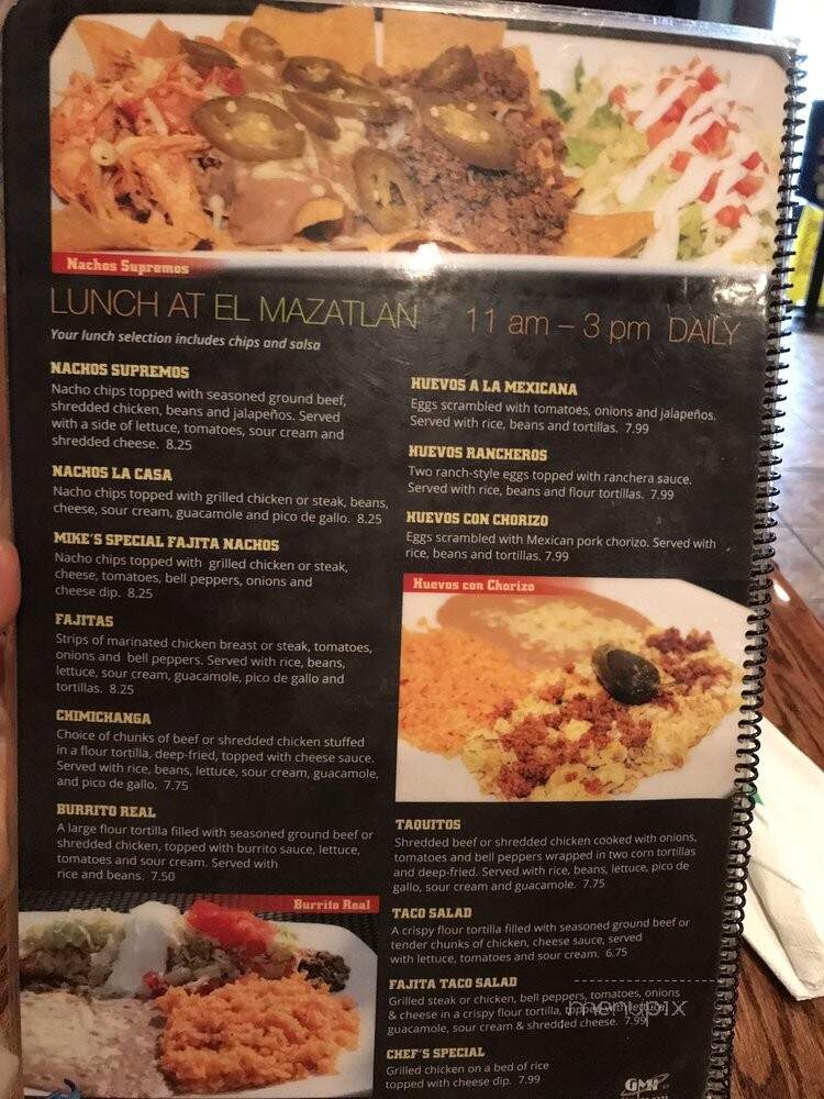 El Mazatlan - Cave City, KY menu_pic