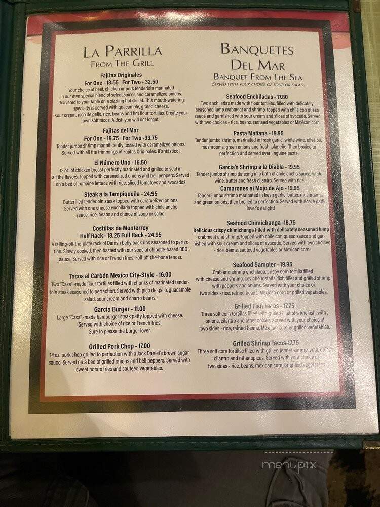Casa Garcia Mexican Restaurant - Metairie, LA menu_pic
