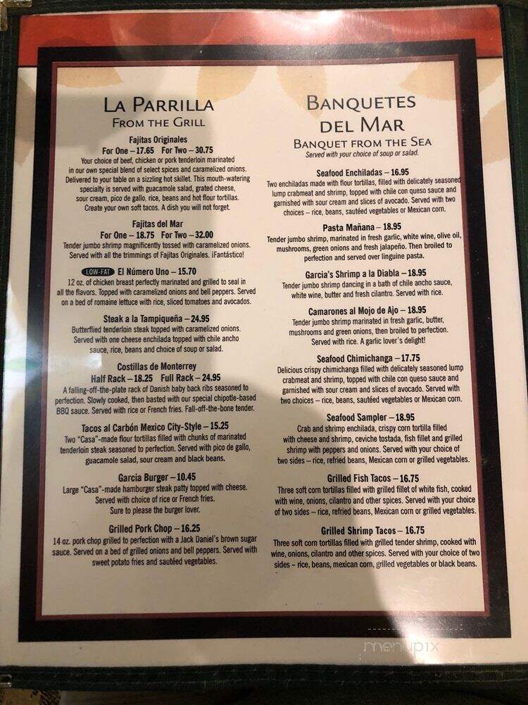 Casa Garcia Mexican Restaurant - Metairie, LA menu_pic