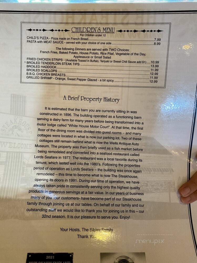 Steakhouse - Wells, ME menu_pic