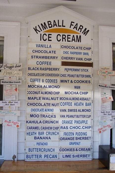 Kimball Farm Ice Cream - Carlisle, MA menu_pic