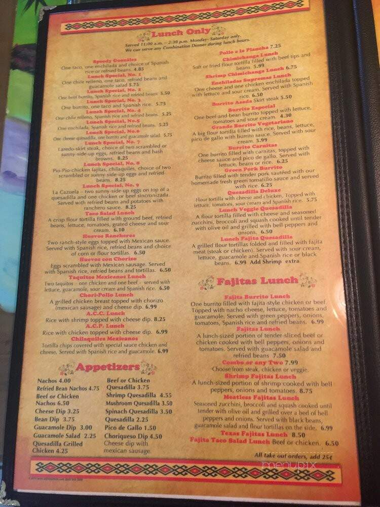 Las Palmas Mexican Restaurant - Durham, NC menu_pic