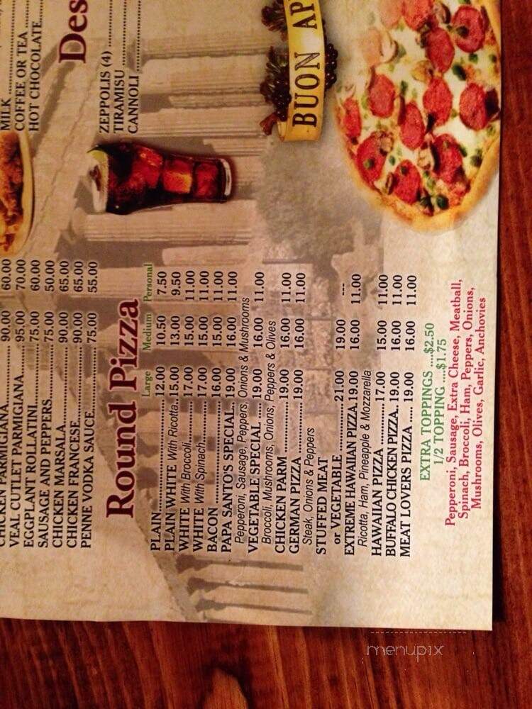 Papa Santo's Italian Restaurant - Blakeslee, PA menu_pic