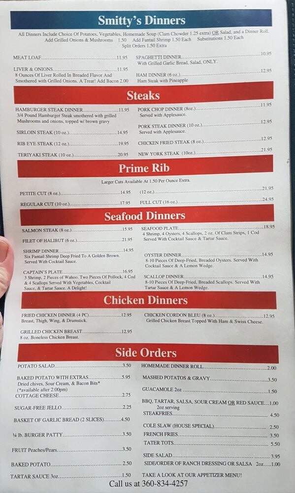 Smitty's Restaurant - Camas, WA menu_pic