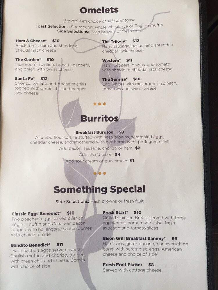Bison Grill - Commerce City, CO menu_pic