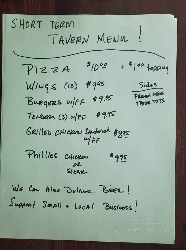 Tavern on the Green Eagle Ridge - Raleigh, NC menu_pic