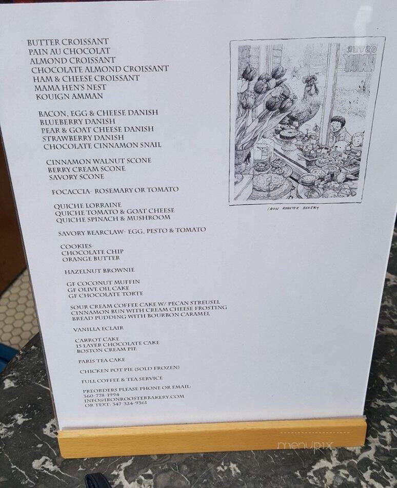 Iron Rooster Bakery - Bellingham, WA menu_pic