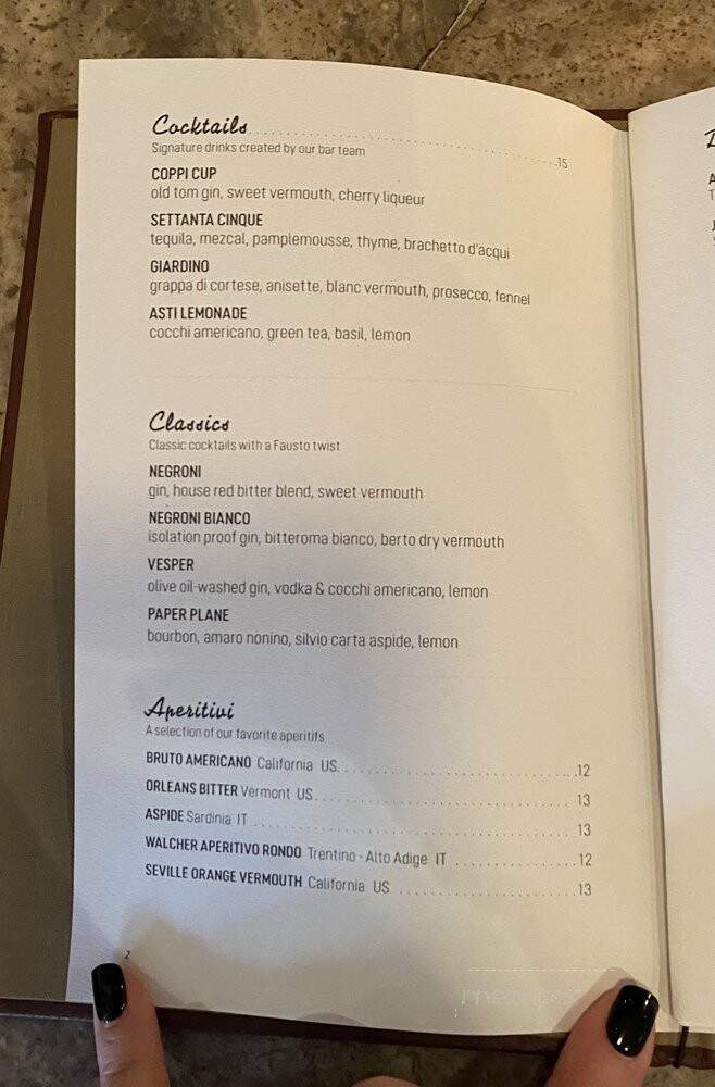 Fausto - Brooklyn, NY menu_pic