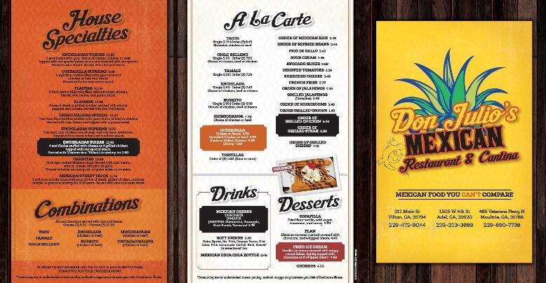 Don Julio's Mexican Restaurant & Cantina - Adel, GA menu_pic