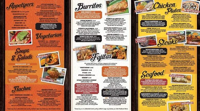 Don Julio's Mexican Restaurant & Cantina - Adel, GA menu_pic