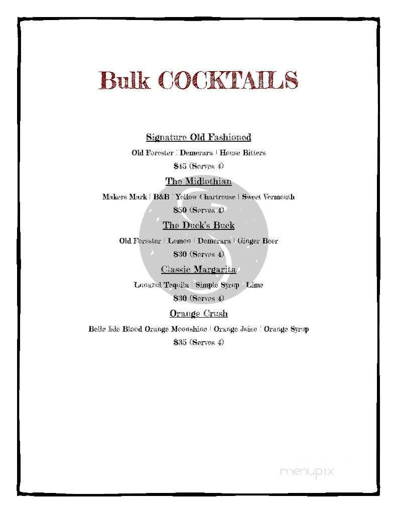 The Shaved Duck Restaurant - Midlothian, VA menu_pic