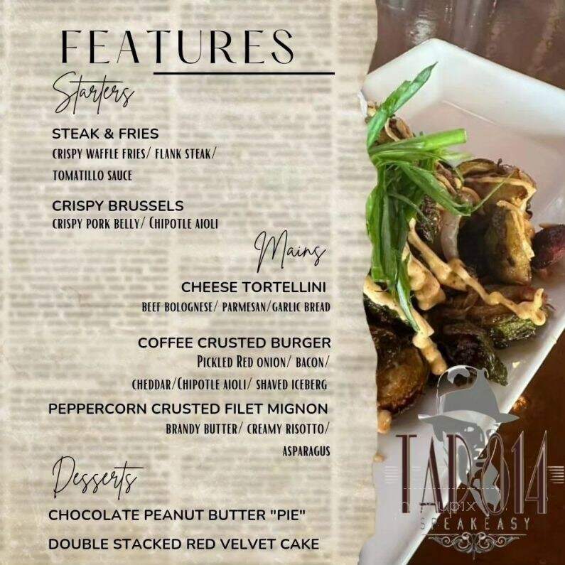 Tap 814 Speakeasy - Johnstown, PA menu_pic