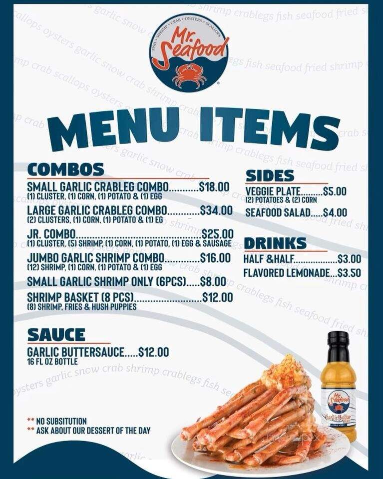 Mr. Seafood - Columbia, SC menu_pic