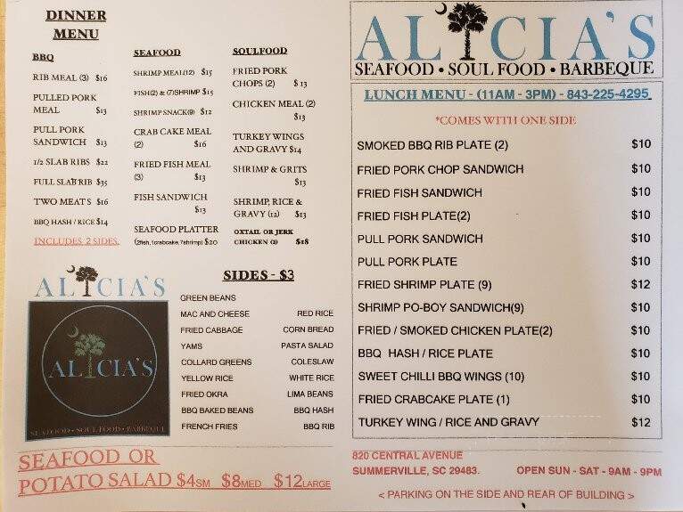 Rommy's Cuisine - Summerville, SC menu_pic