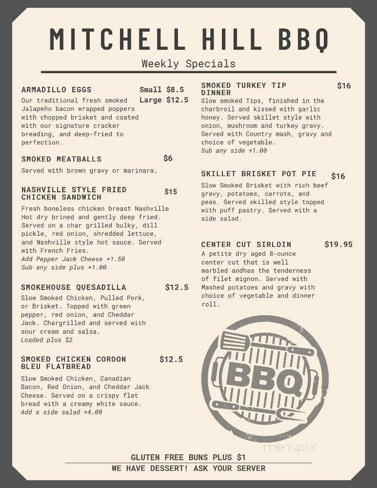 Mitchell Hill BBQ Grill & Brew - Rochester, NH menu_pic