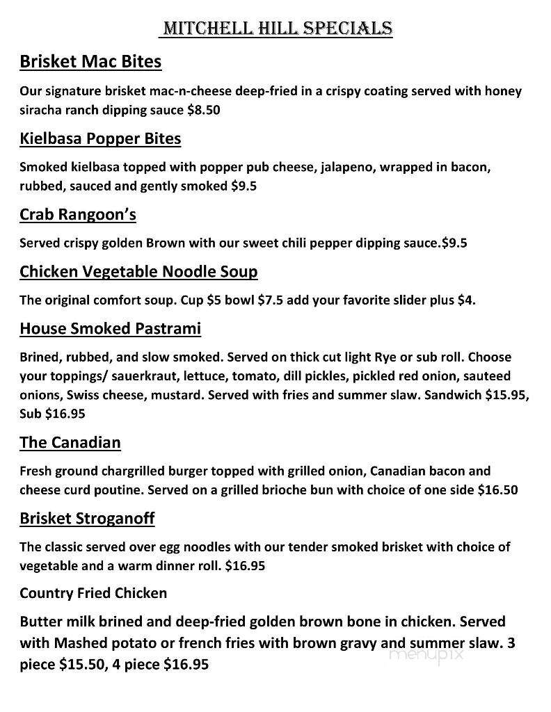 Mitchell Hill BBQ Grill & Brew - Rochester, NH menu_pic