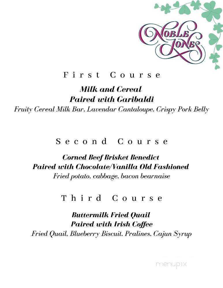 Noble Jones - Augusta, GA menu_pic