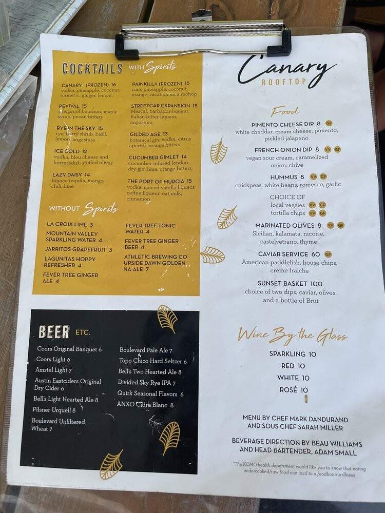 Canary - Kansas City, MO menu_pic