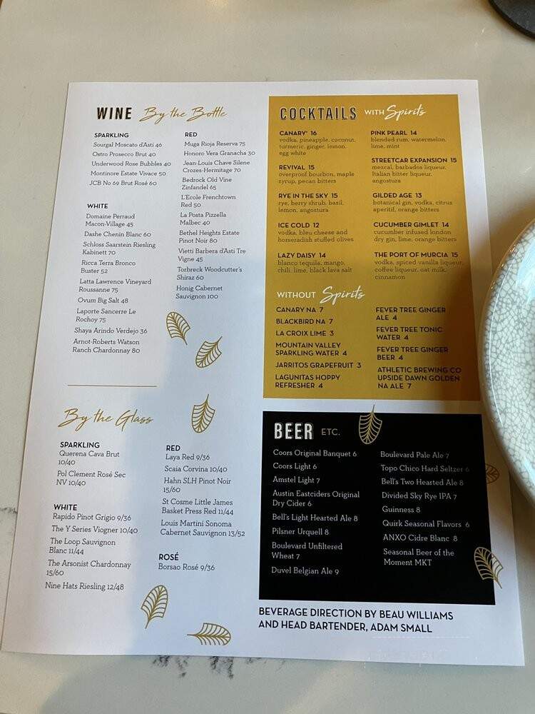 Canary - Kansas City, MO menu_pic