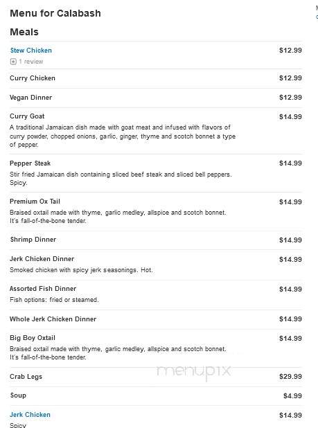 Calabash - St. Petersburg, FL menu_pic