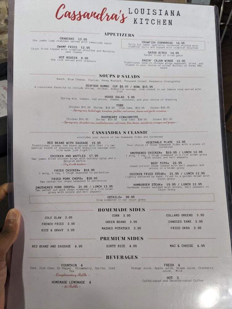 Cassandra's Louisiana Kitchen - Houston, TX menu_pic