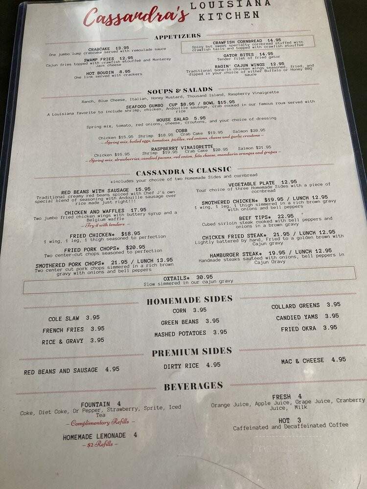 Cassandra's Louisiana Kitchen - Houston, TX menu_pic