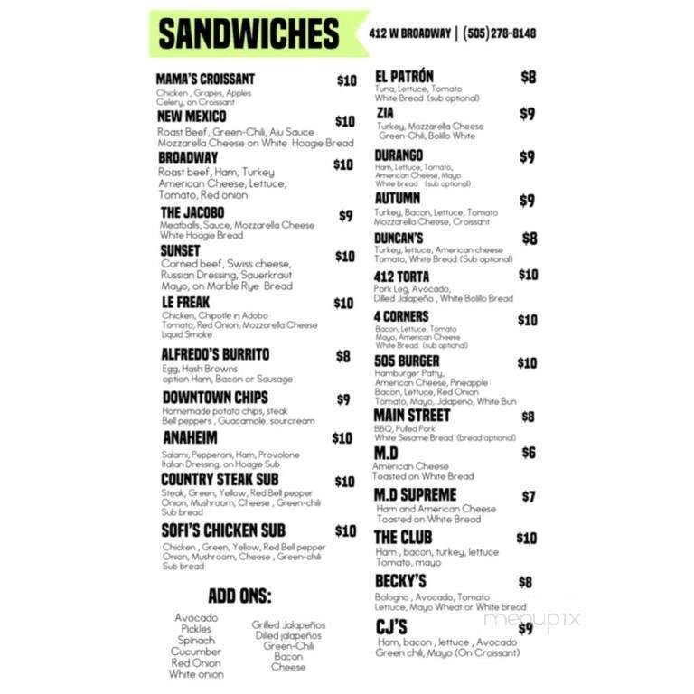 Mama's Deli - Farmington, NM menu_pic