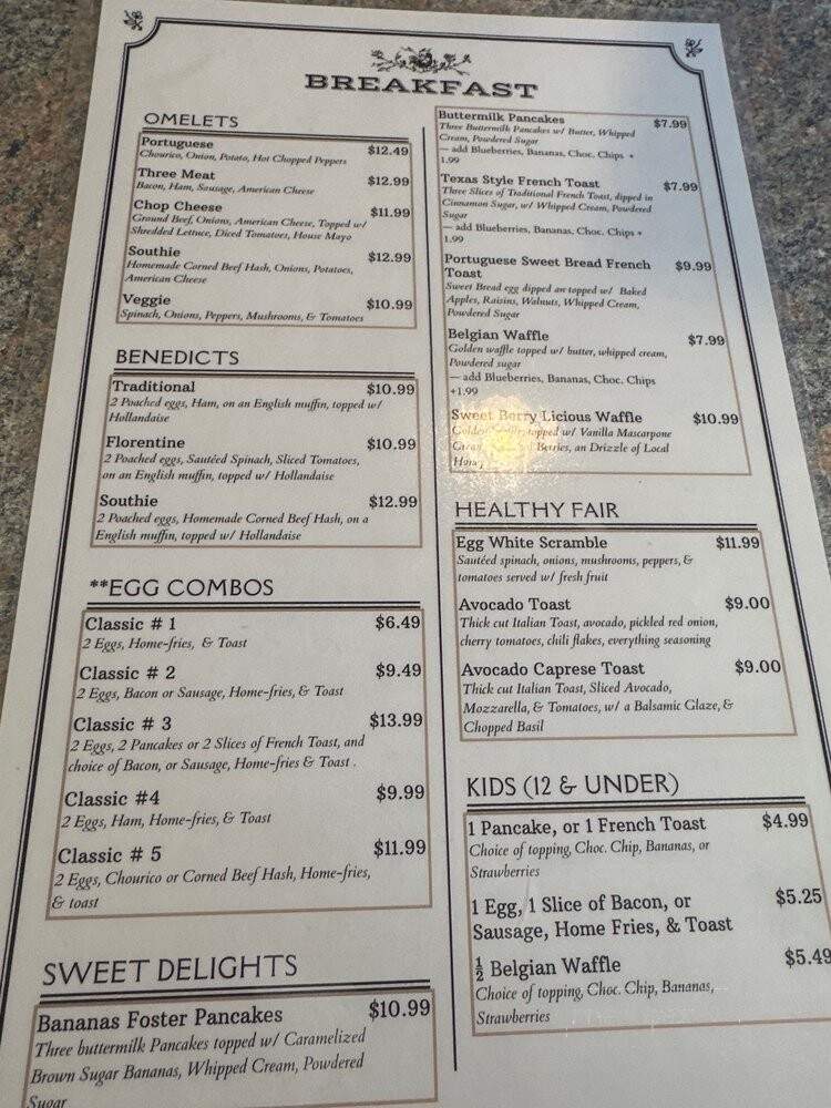 The Breakfast Club - Cranston, RI menu_pic