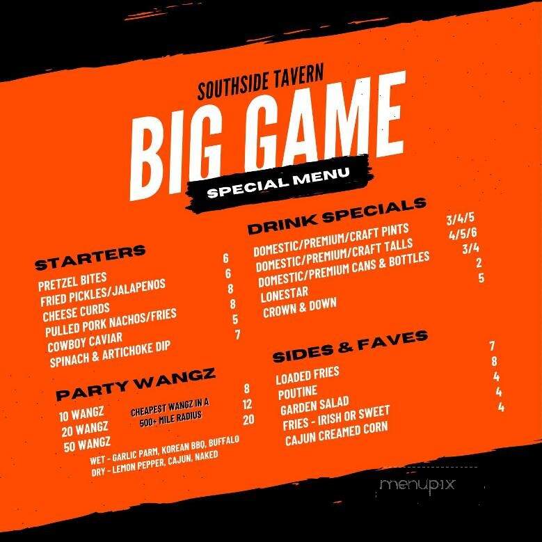 Southside Tavern - Goldthwaite, TX menu_pic