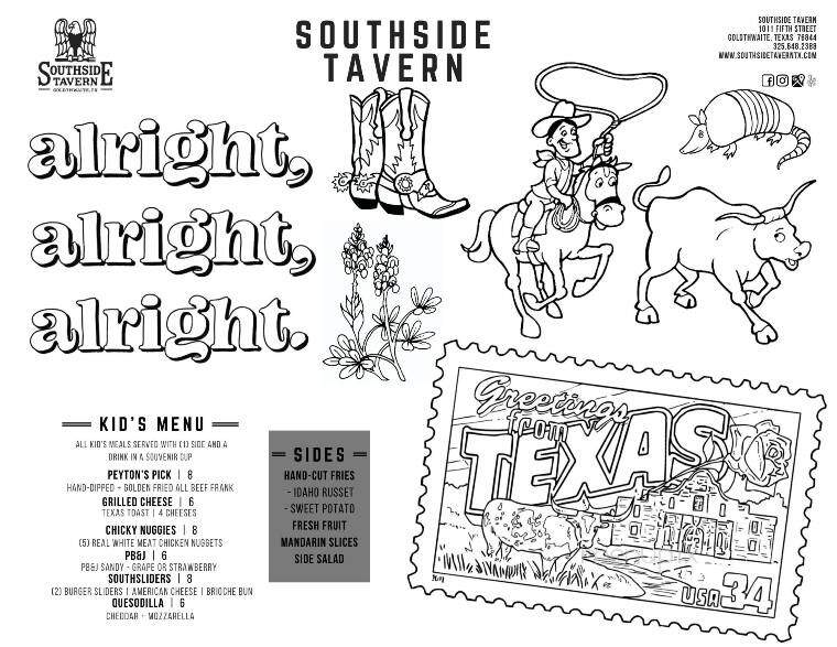 Southside Tavern - Goldthwaite, TX menu_pic