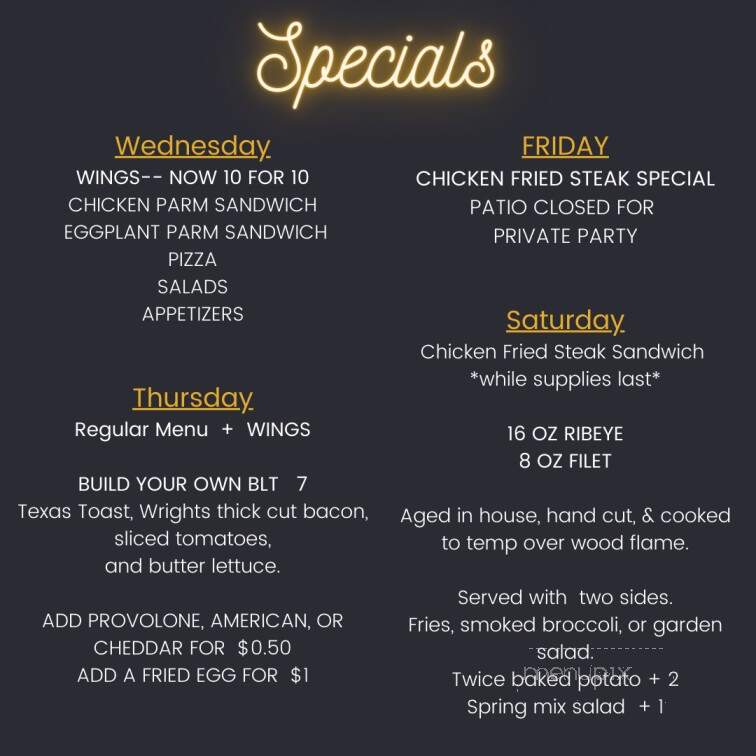 Southside Tavern - Goldthwaite, TX menu_pic