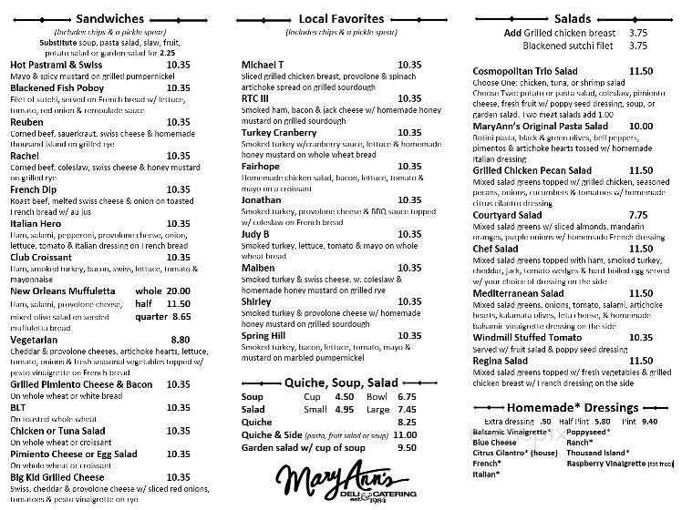 The Mill - Fairhope, AL menu_pic