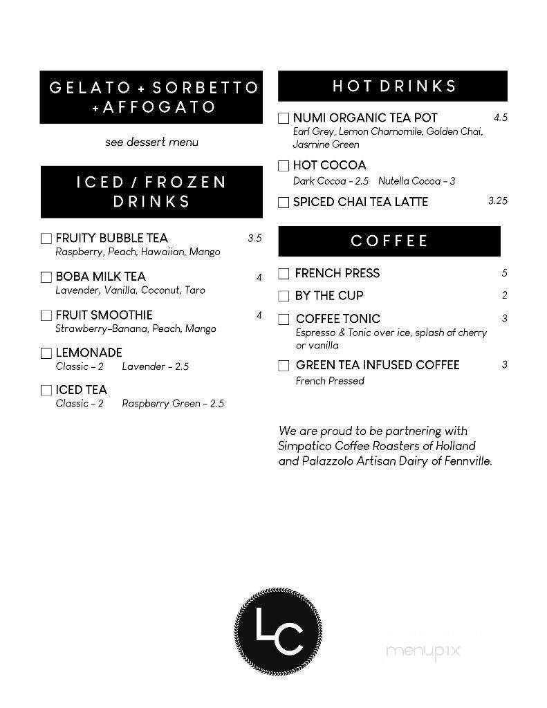 La Creme - Zeeland, MI menu_pic