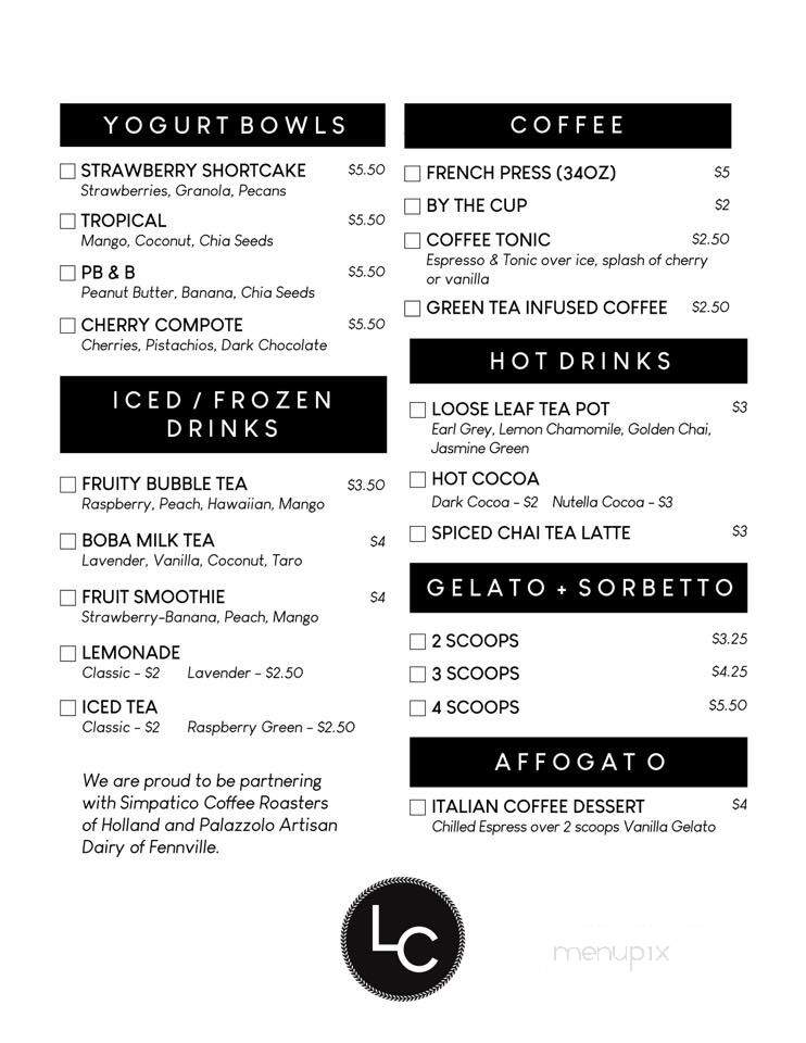La Creme - Zeeland, MI menu_pic