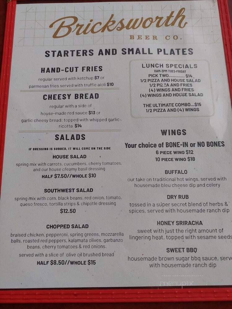 Bricksworth Beer Co - Burnsville, MN menu_pic