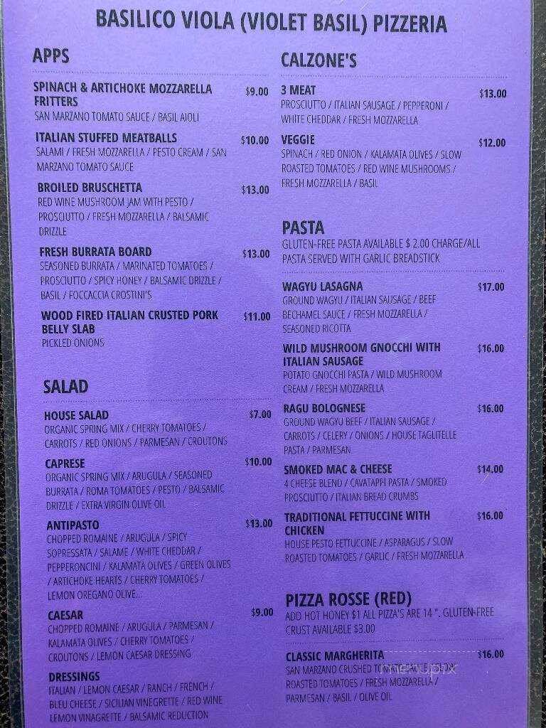 Violet Basil - Stevens Point, WI menu_pic