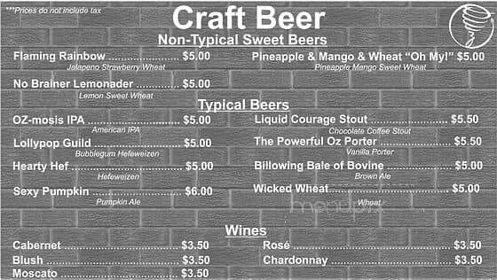 Oz Brewing - Phillipsburg, KS menu_pic