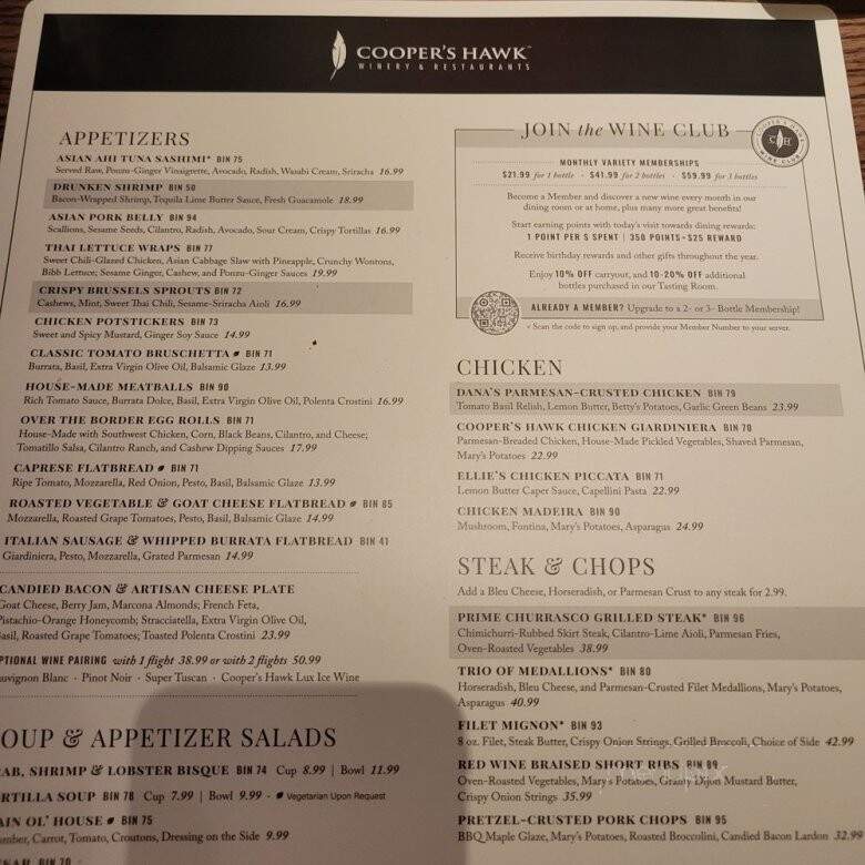 Cooper's Hawk Winery & Restaurants - Gurnee, IL menu_pic