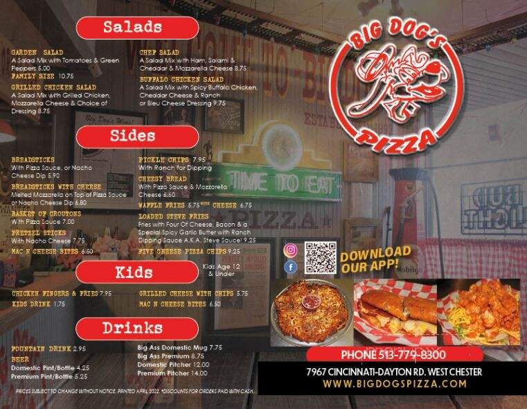 Big Dog's Pizza - Mason, OH menu_pic